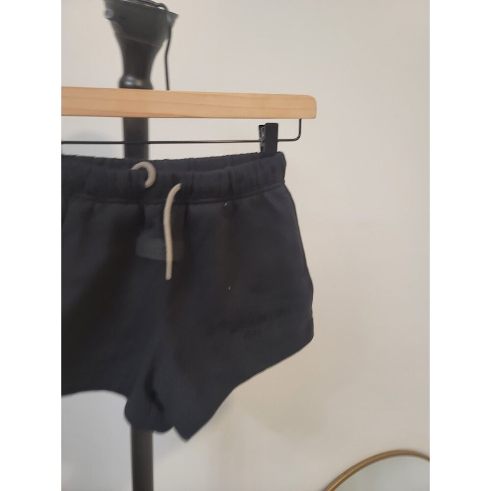 Essentials Fear Of God Soccer Fleece Shorts Jet Black Size 8 - Picture 2 of 8